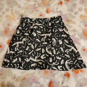 Dino Skeleton Skater Skirt
